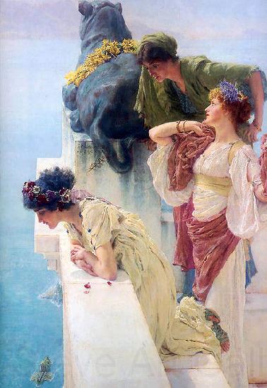 Sir Lawrence Alma-Tadema,OM.RA,RWS A coign of vantage Spain oil painting art